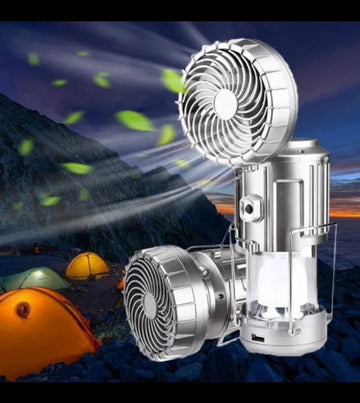 6 in 1 Portable Outdoor Led Camping Lantern with Fan